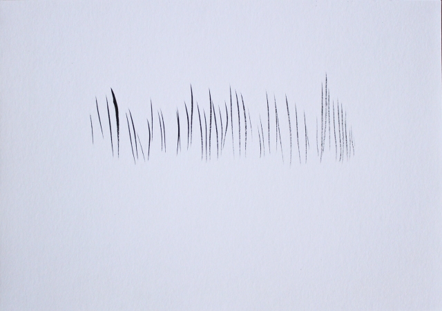© Renate Egger. Strukturen/Structures I, 2011. Chinesische Tusche auf Papier/Chinese ink on paper, 24x34 cm